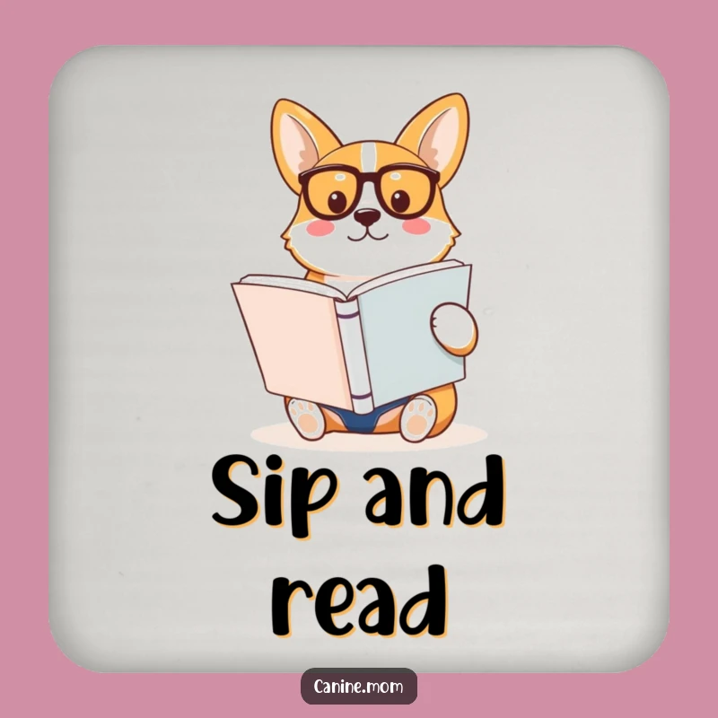 Funny Corgi Reading Book Coasters: Smart Protection For Your Surfaces!