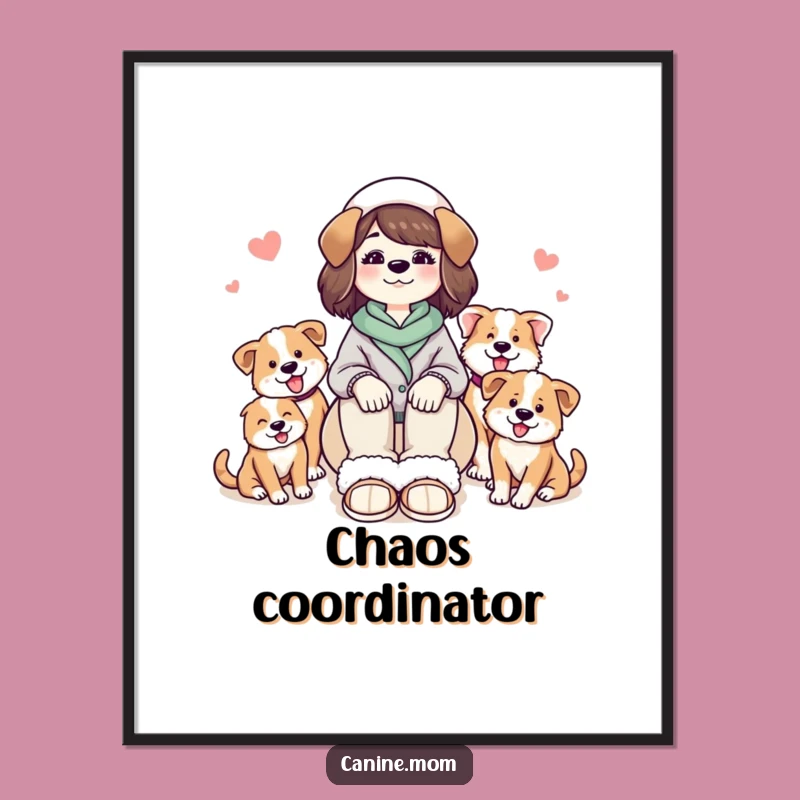 Funny Dog Lady Cozy Slippers Poster: Hilarious Wall Art for Dog Enthusiasts