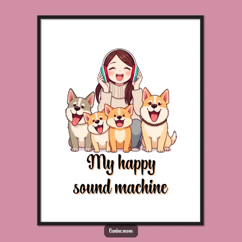 Funny Earmuff Dog Lover Poster: Hilarious Wall Art for Canine Companionship Enthusiasts