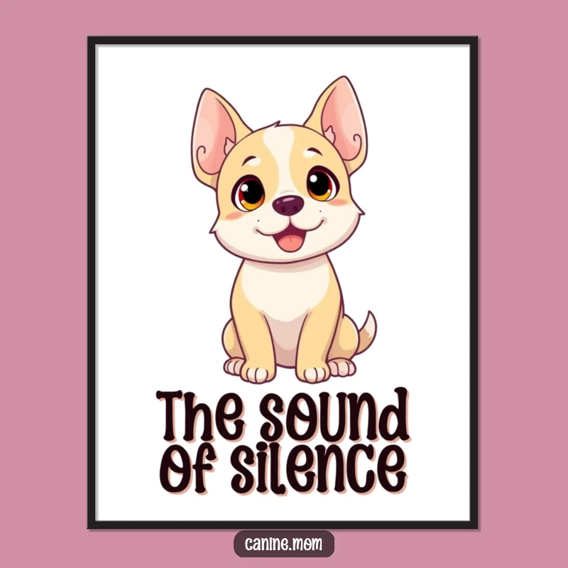 Funny Dog Listening Poster: Keen Ears Art, Perfect Wall Decor Gift