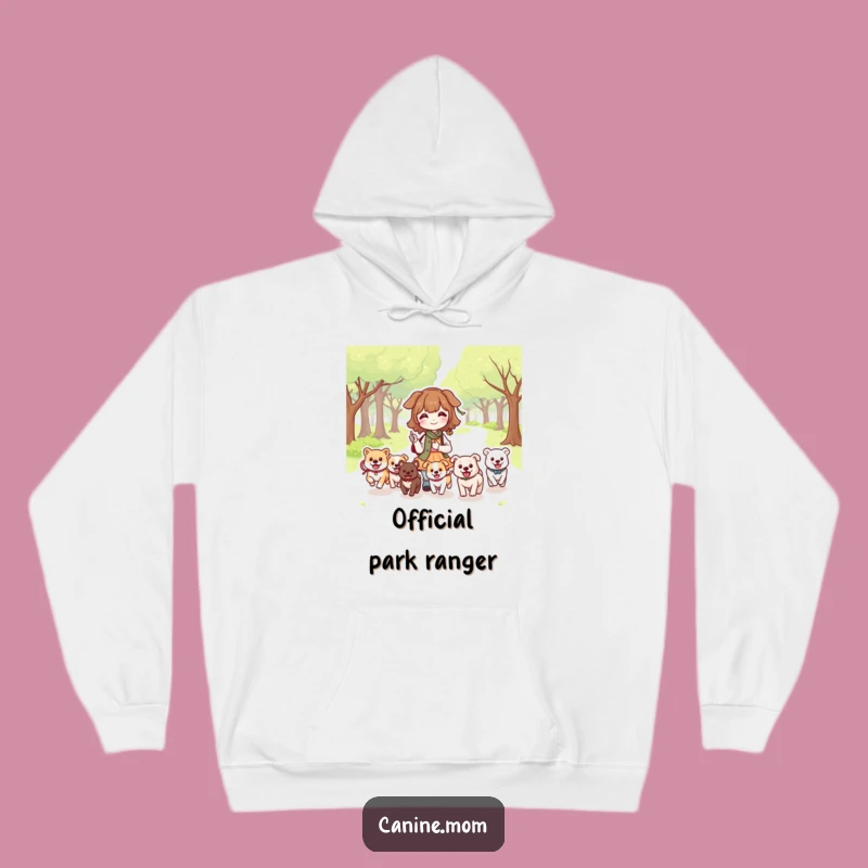 Cozy Funny Dog Lady Park Hoodie: Kawaii Dog Scene Gift