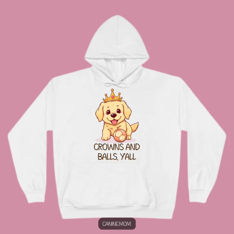Funny Golden Retriever Crown Hoodie - Cozy King of Fetch Sweatshirt Gift