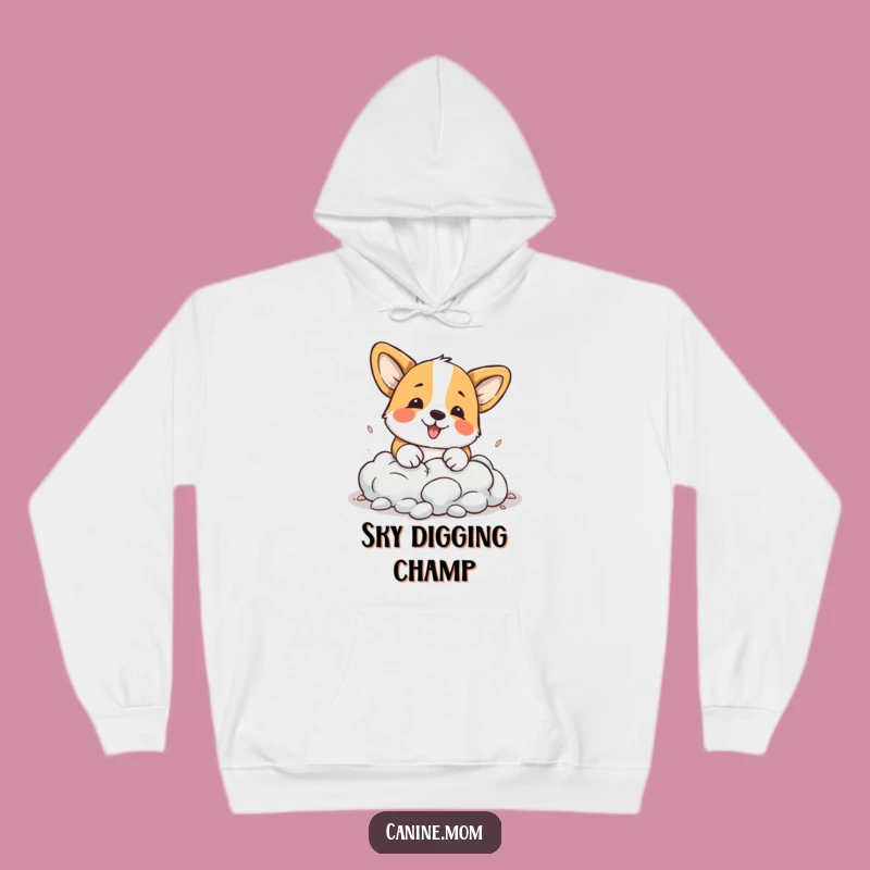 Cozy Funny Corgi Cloud Hoodie - Dreamy Dog Lover's Gift Apparel