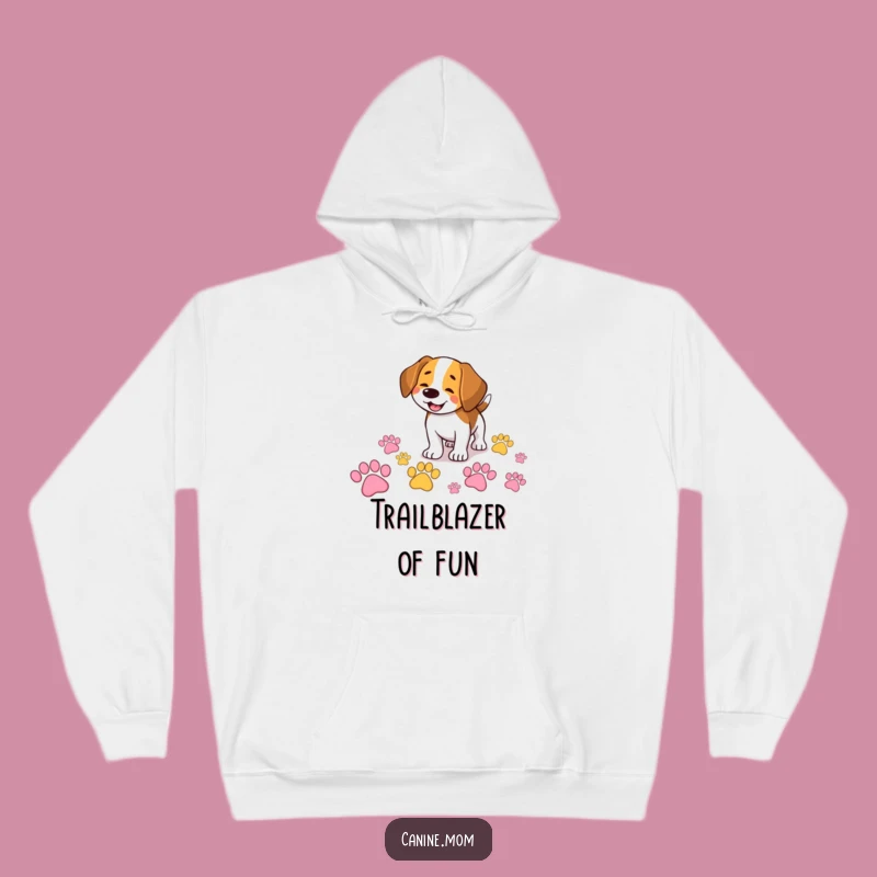 Funny Beagle Hoodie: Sniffing Colorful Paw Prints, Comedic Comfort