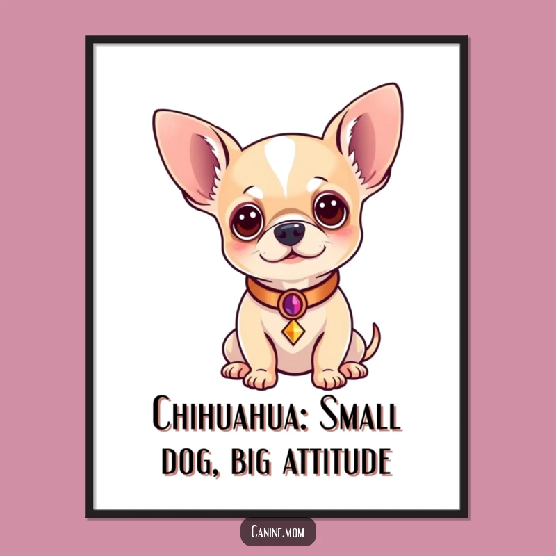 Free Printable Regal Chihuahua Wall Art: Funny Sophisticated Dog Downloadable Decor