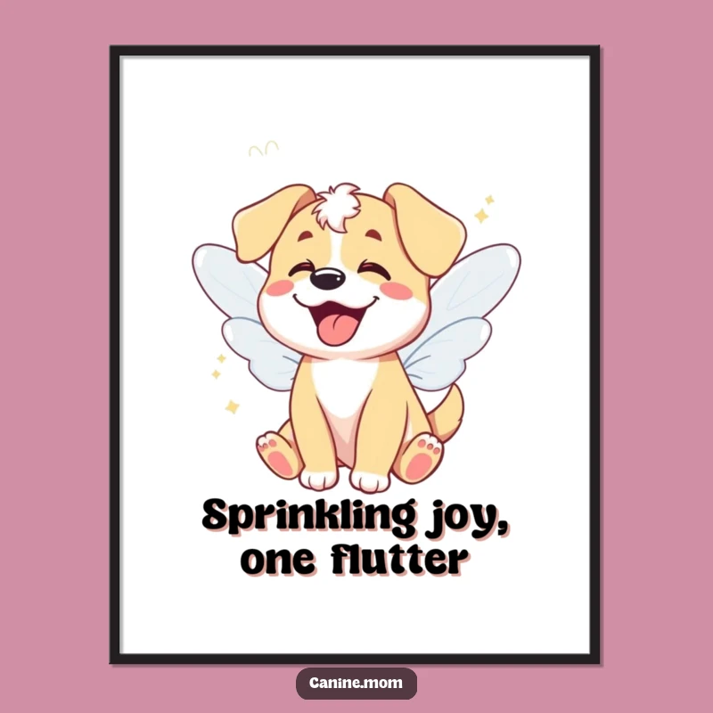 Free Printable Wall Art: Fairy Dog Wings Funny Downloadable Art Gift!