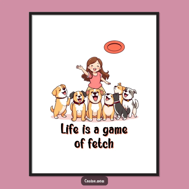 Funny Free Printable Wall Art: Action Shot of Dog's Favorite Game, Downloadable Decor