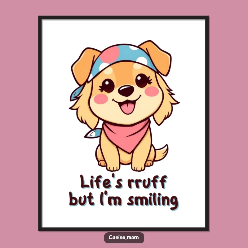 Free Printable Wall Art: Kawaii Dog Lady Smile, Funny Downloadable Decor