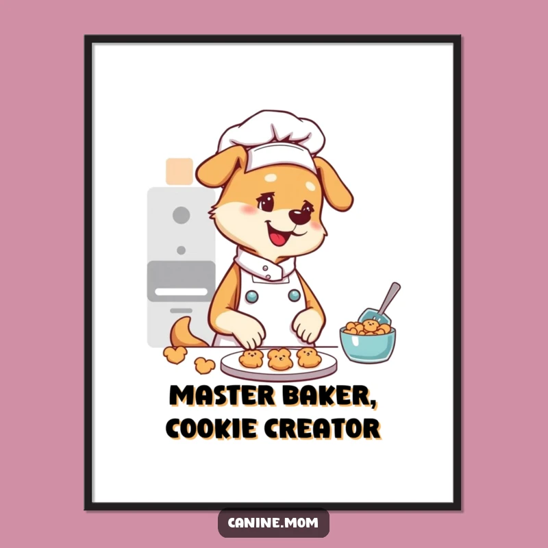 Funny Free Printable Wall Art: Chef Dog Lady Baking Dog Treats