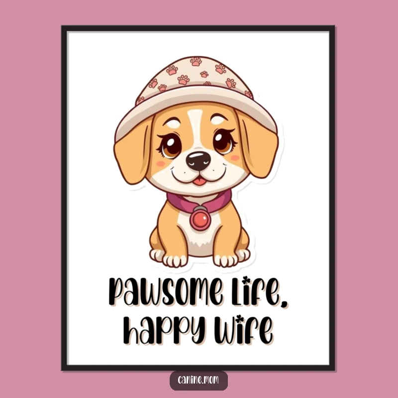 Free Printable Funny Dog Lady Wall Art - Hilarious Paw Print Hat Downloadable Decor