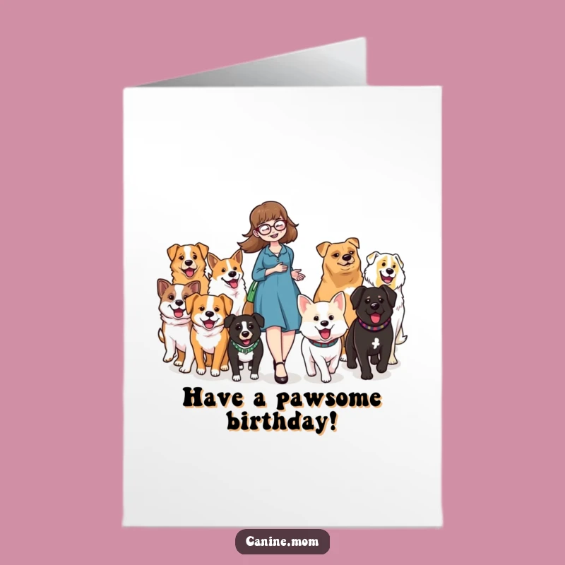 Festive Free Printable Birthday Card: Dog Lady's Happy Dog Parade