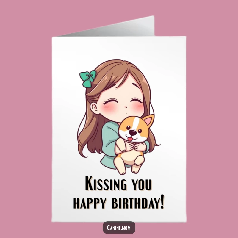 Free Printable Kissing Dog Birthday Card - Love and Laughter for Dog Lovers Download