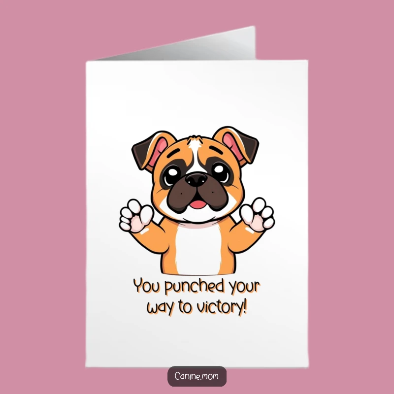 Free Printable Congrats Card: Boxer Cheer Champion Downloadable Gift