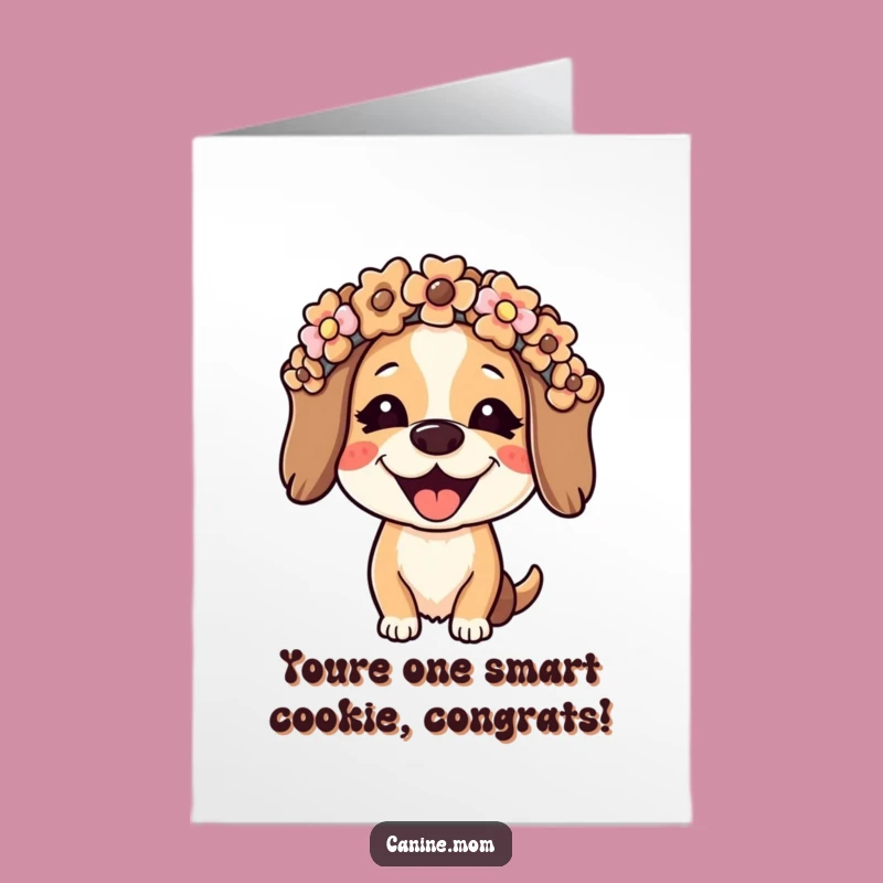 Free Printable Congrats Card: Dog Biscuit Crown Dog Lady, Sweet Achievement Download