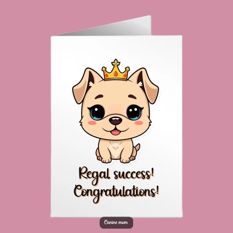 Free Printable Congrats Card: Regal Dog Crown Funny Downloadable Gift!