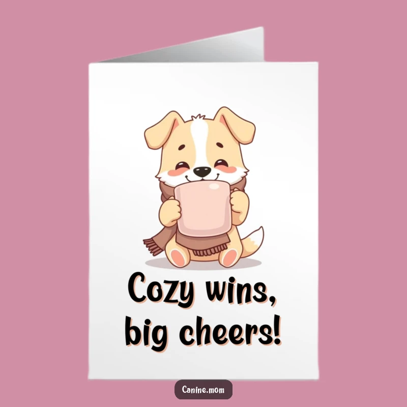 Free Printable Congrats Card: Relaxed Dog Celebrating, Comforting Downloadable Gift