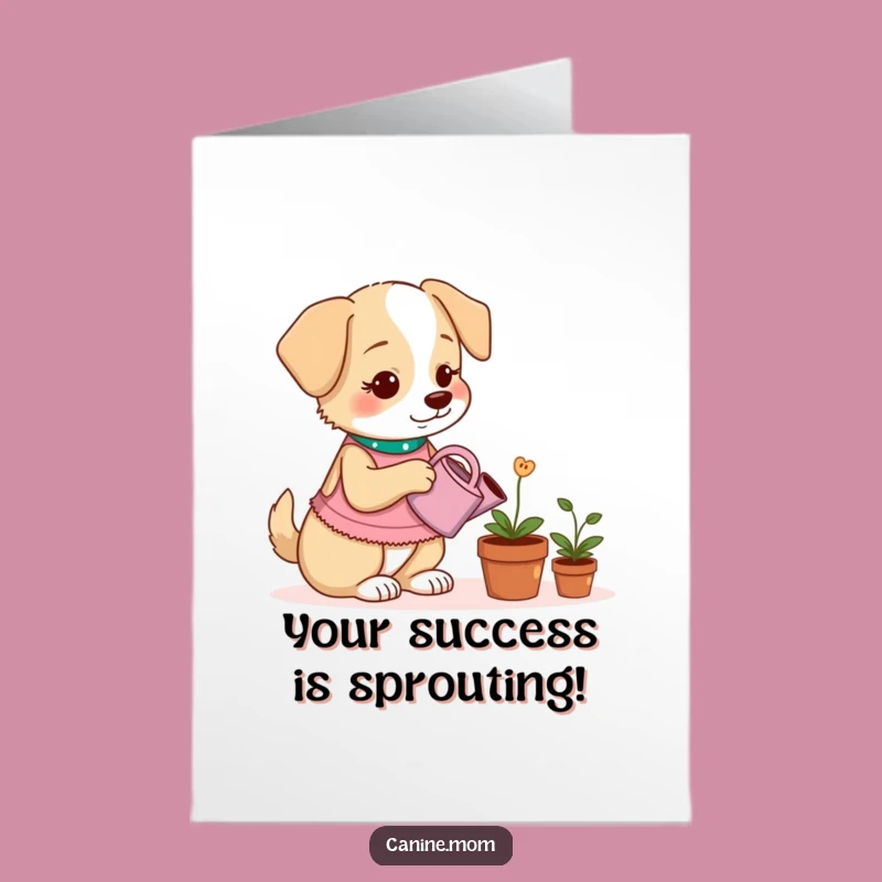Free Printable Dog Treat Plant Congrats Card: Funny Dog Lady Downloadable for Celebrations