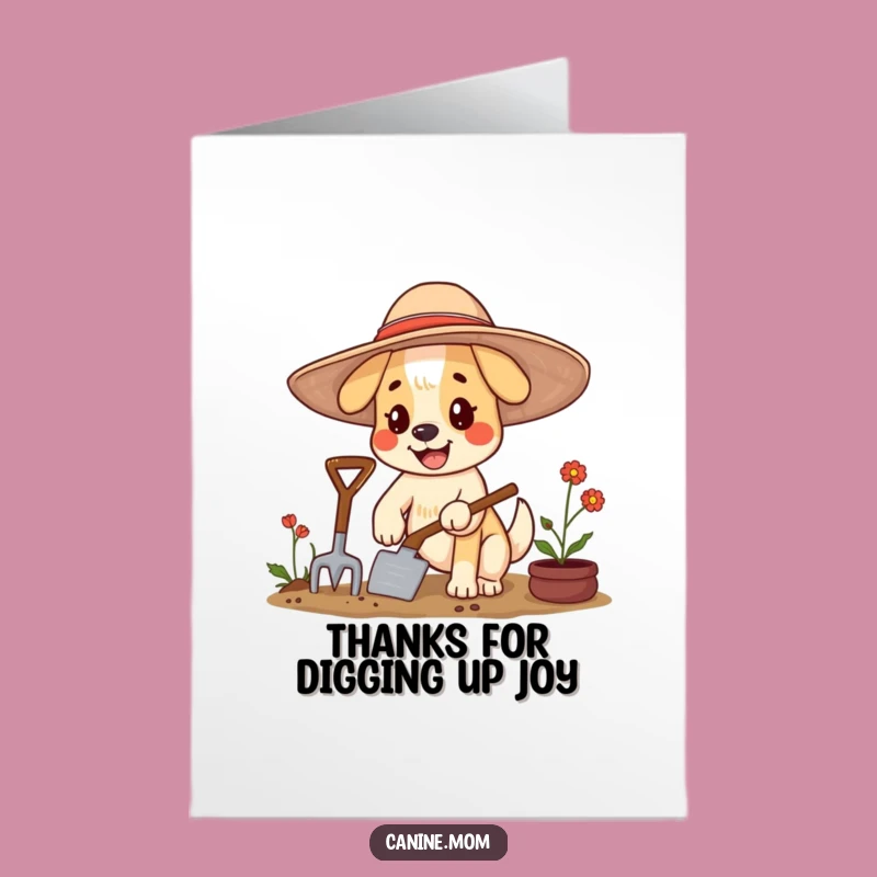 Free Printable Dog Thank You Card: Funny Gardener Thanks Downloadable