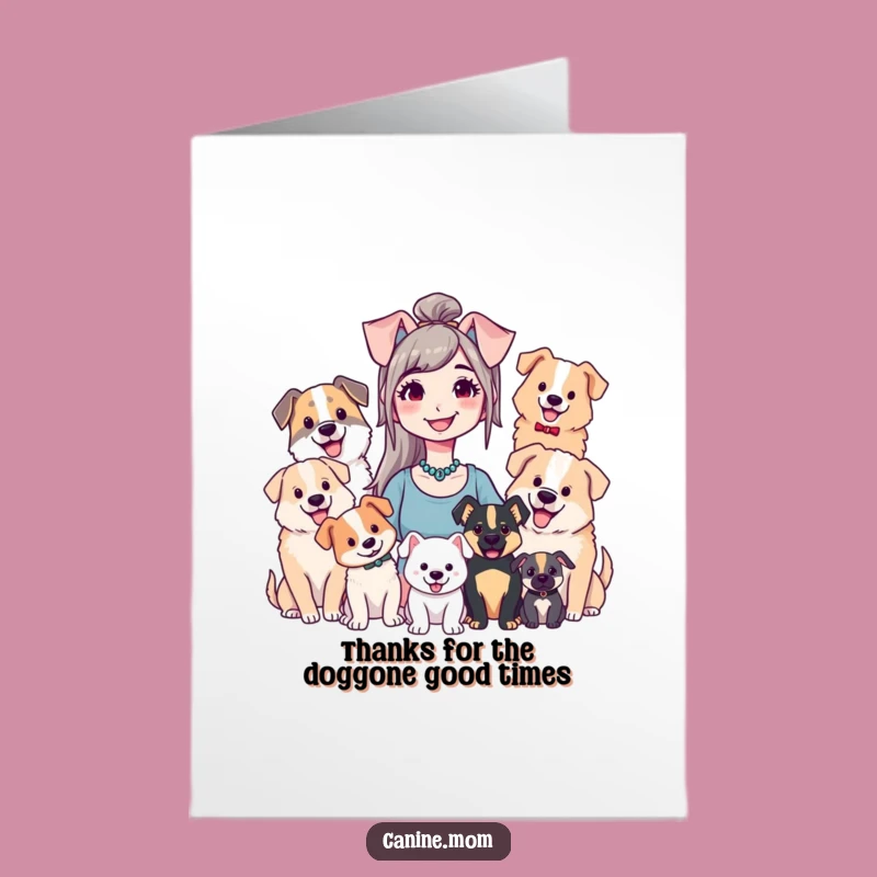 Free Printable Dog Thank You Card: Humorous Dog Lady Design for a Sweet Downloadable