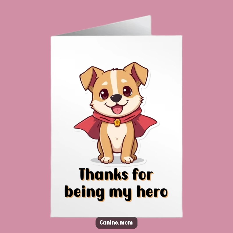 Free Printable Thank You Card: Grateful Superhero Dog, Heartfelt Downloadable Gift