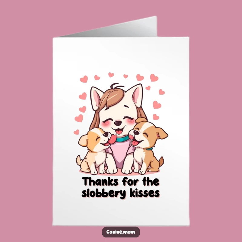 Free Printable Dog Lick Thank You Card: Humorous Dog Lady Downloadable for Gratitude