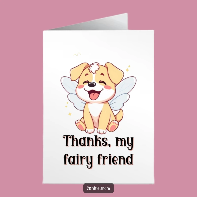 Free Printable Thank You Card: Fairy Dog Wings Funny Downloadable Gift!