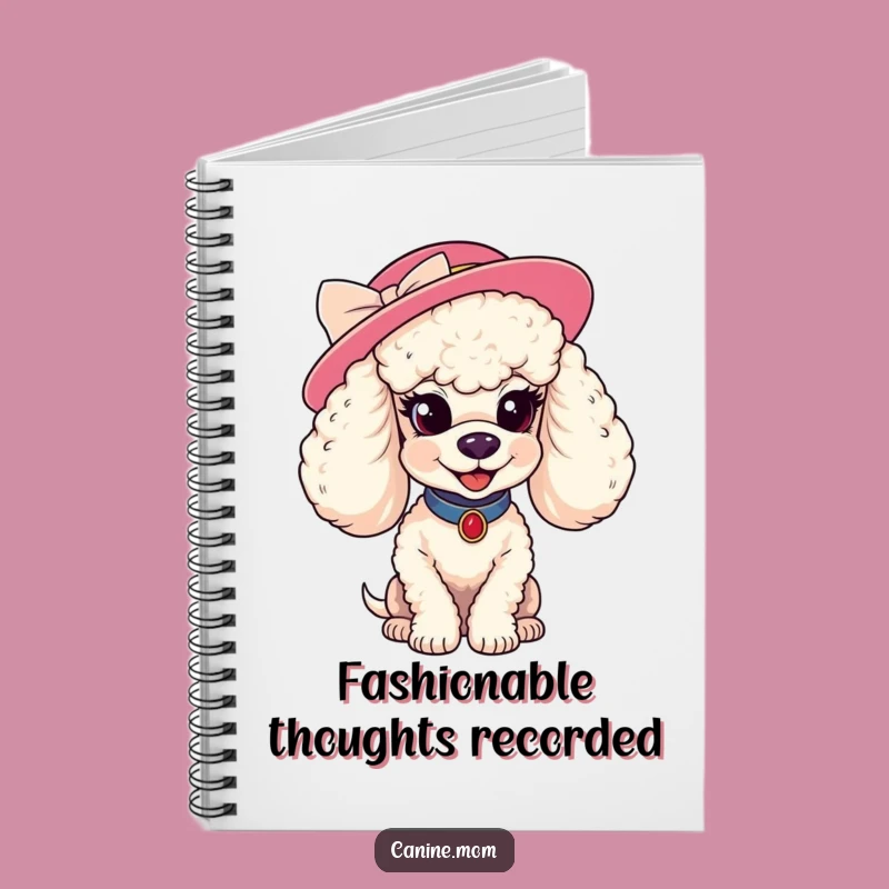 Funny Poodle Hat Notebook - Coy Smile, Chic Journal Gift