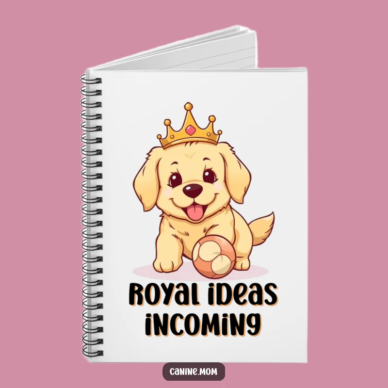 Funny Golden Retriever Crown Notebook - Royal Fetch Journal Gift