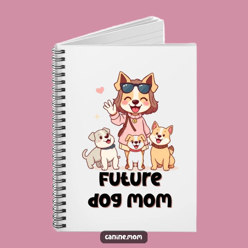 Funny Dog Lady Notebook: Enthusiastic Waving Hello to Dogs, Ideal Journal for Dog Lovers