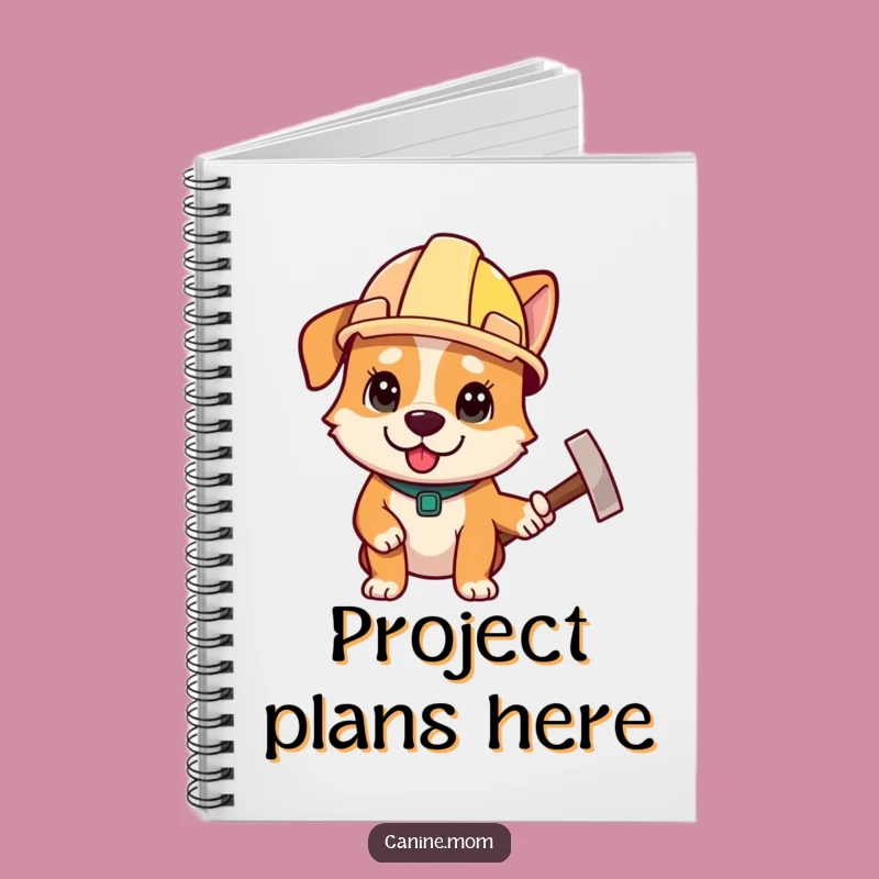 Funny Builder Dog Notebook - Plan Your Projects with Grit Gift