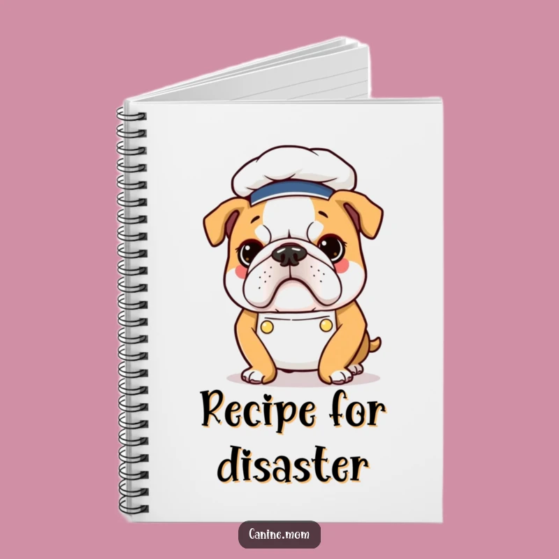 Funny Bulldog Chef Notebook - Culinary Pup Journal Gift