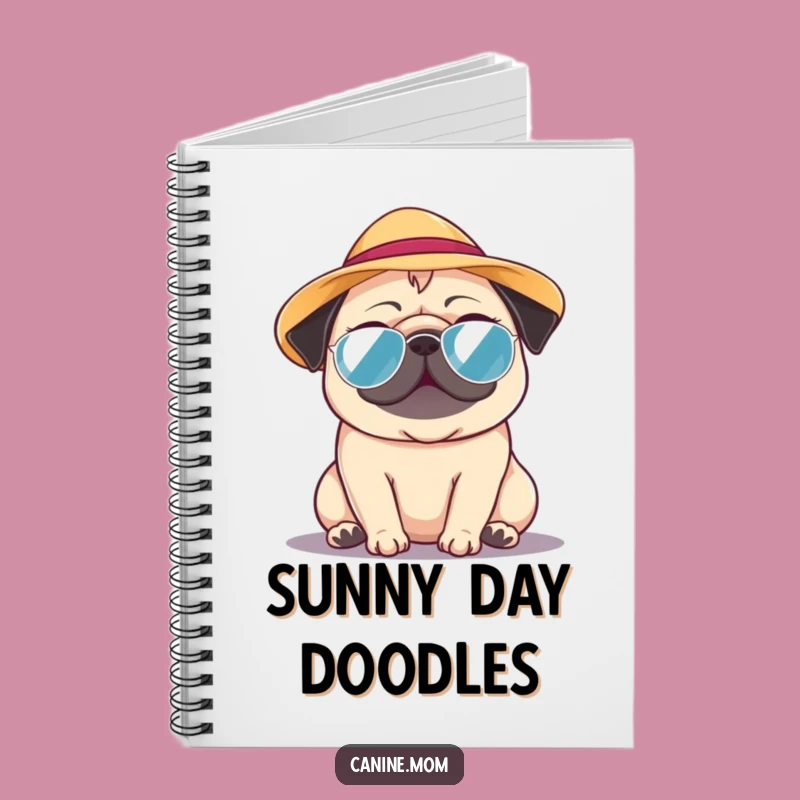 Funny Pug Sun Hat Notebook: Jot Down Sunny Ideas, Cute Funny Gift for Pug Lovers