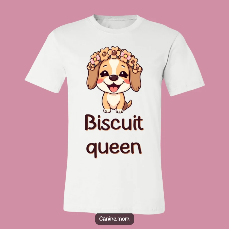 Funny Dog Lady T-Shirt: Joyful Biscuit Crown, Comical Apparel for Treat-Loving Pet Parents