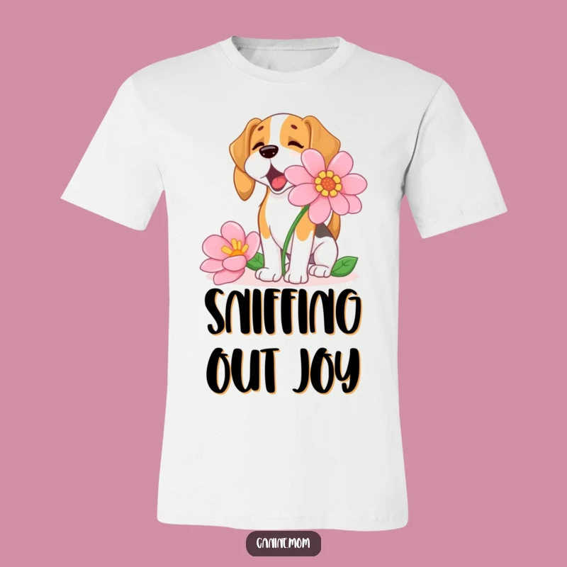 Funny Beagle Sniffing Flower T-Shirt: Happy Dog Lover Apparel Gift!