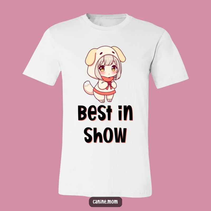 Funny Dog Costume T-Shirt - Woman Dressed as Dog, Wagging Tail