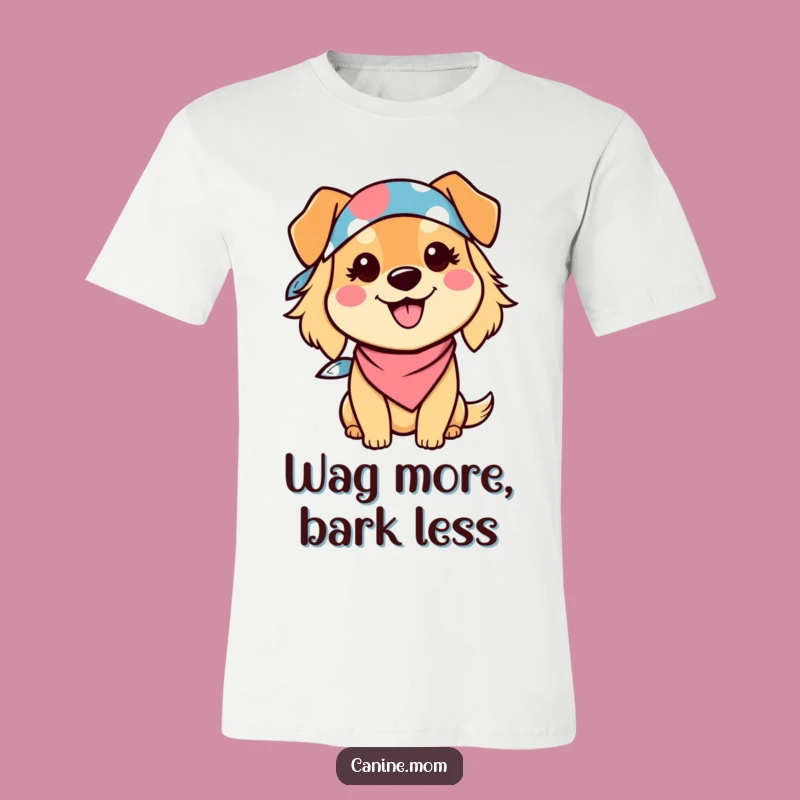 Funny Dog Lady T-Shirt: Cute Kawaii Character in Bandana, Perfect Gift