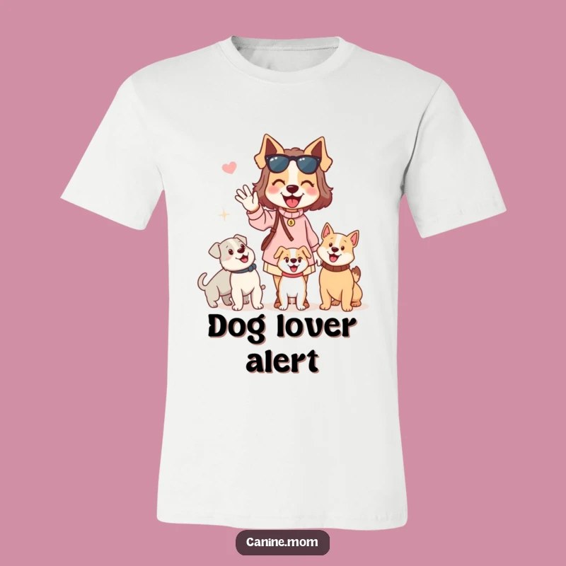 Funny Dog Lady T-Shirt: Enthusiastic Waving Hello to Dogs, Comical Apparel for Pup Pals
