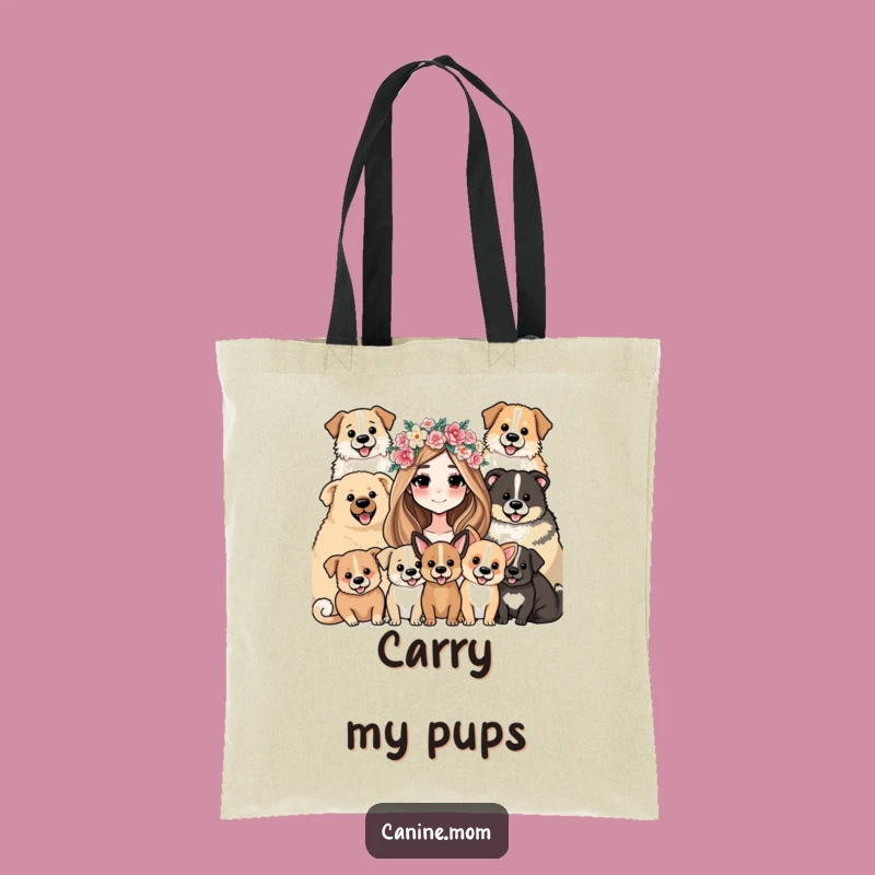 Funny Flower Crown Dog Mom Tote Bag - Your New Favorite Shopping Companion