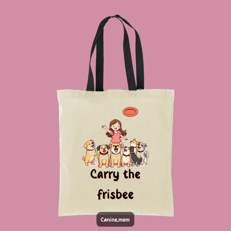 Funny Frisbee Dog Mom Tote Bag - Perfect for Park Outings & Essentials