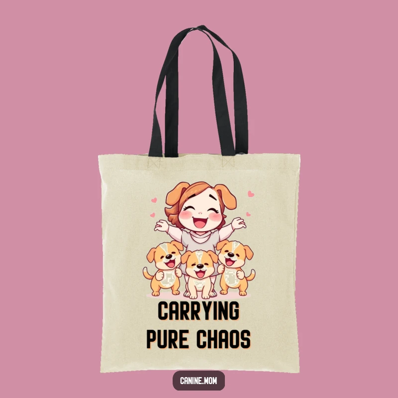 Funny Dog Lady Juggling Puppies Tote Bag: Carry Your Pack with Pride!