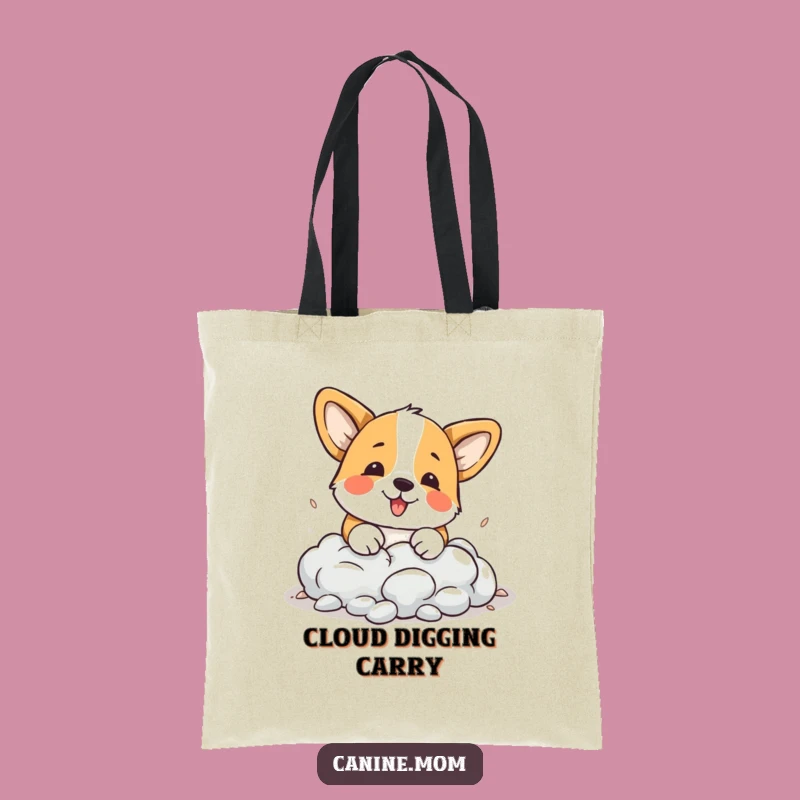 Funny Corgi Cloud Digging Tote Bag - Whimsical Pup Accessory Gift