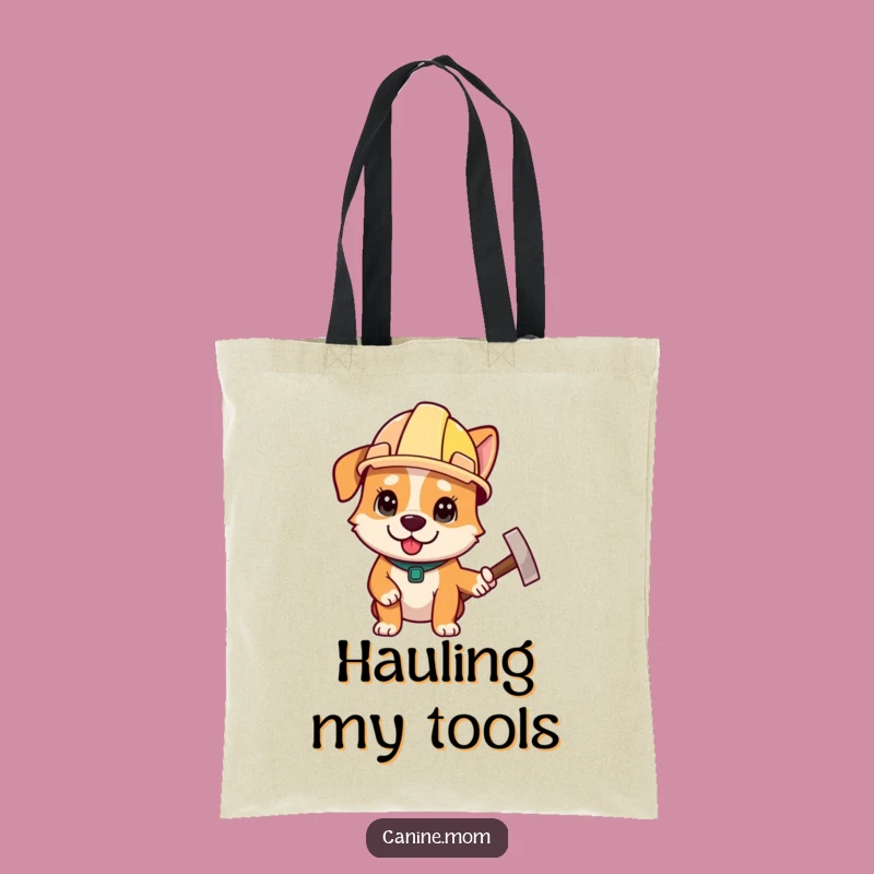 Funny Construction Dog Tote Bag - Carry Your Tools with Grit Gift