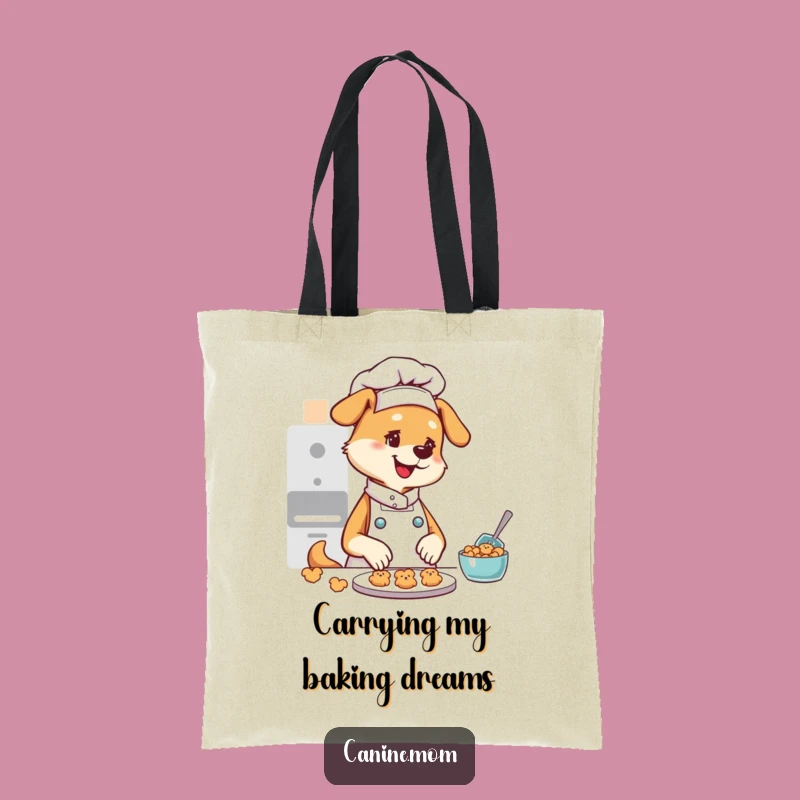 Funny Dog Lady Chef Tote Bag: Stylish Pup Cookie Baker Canvas Bag Gift