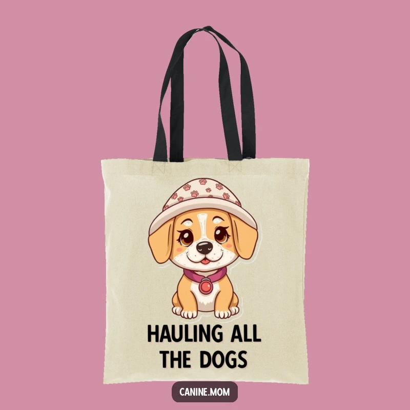 Funny Dog Lady Paw Print Hat Tote Bag: Practical & Humorous Gift for Shoppers