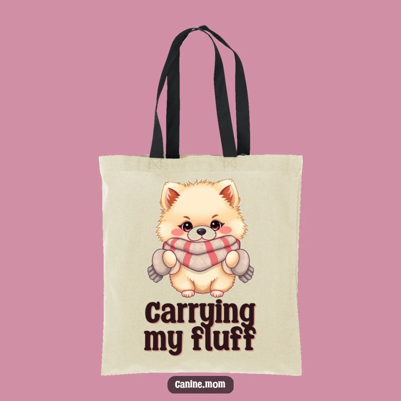 Funny Pomeranian Winter Tote Bag: Fluffy Dog Carrier, Stylish & Hilarious