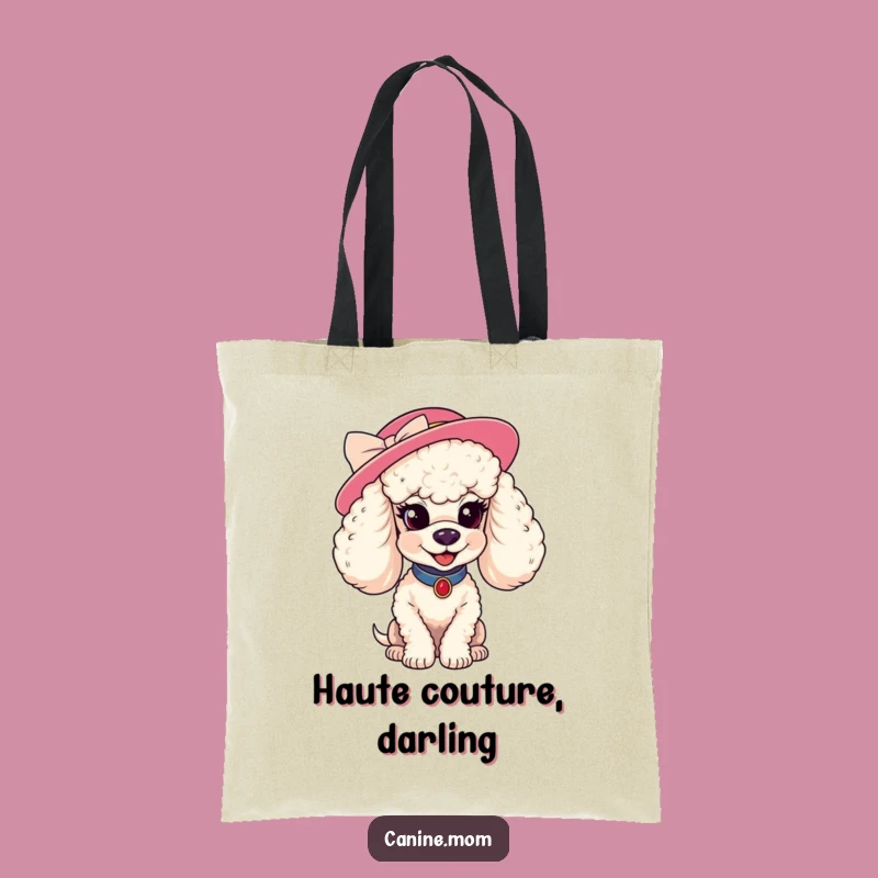 Funny Poodle Hat Tote Bag - Coy Smile, Chic Accessory Gift