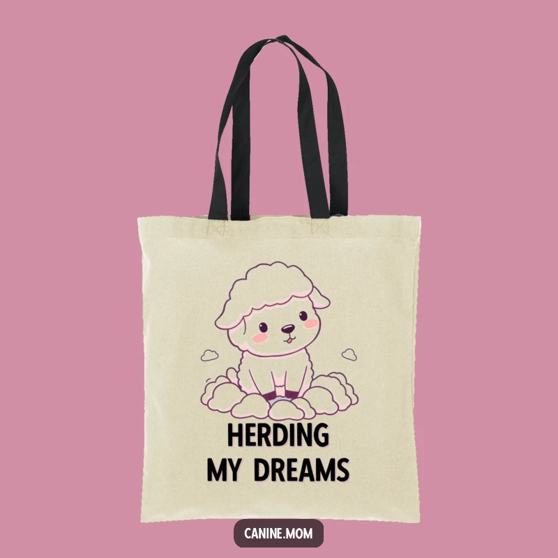 Funny Sheepdog Herding Clouds Tote Bag: Chic & Hilarious Dog Lover Accessory!