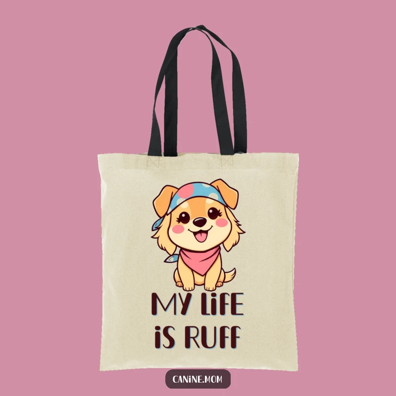 Funny Kawaii Dog Lady Tote Bag: Bandana Smile, Essential Pup Lover Gift
