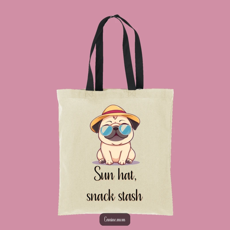 Funny Pug Sun Hat Tote Bag: Carry Your Sunshine, Adorable Funny Gift for Beach Trips